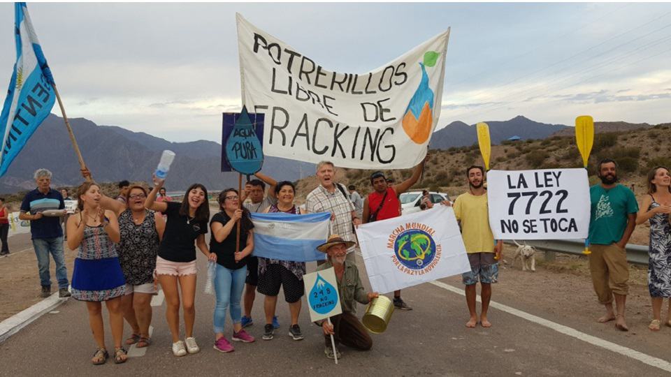 Ang World March kauban ang mga environmentalist sa Mendoza