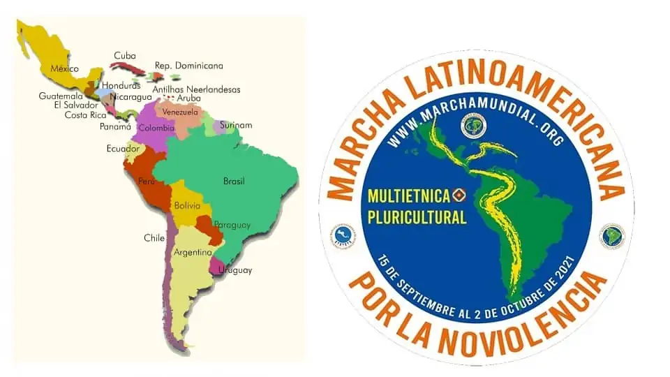 A Maret pikeun Nonviolence ngumbara ngalangkungan Amérika Latin